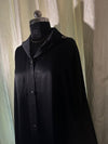 Black Kaaj Button Front Open Abaya Set