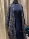 Dark Blue Printed Abaya