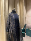 Dark Blue Printed Abaya